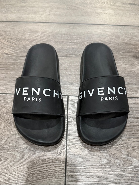 Givenchy Shoes - Givenchy Black Slide Sandals with White Logo